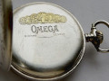 Старинные часы с цепочкой "Omega" из серебра