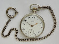 Старинные часы с цепочкой "Omega" из серебра