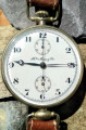 Антикварные наручные кавалерийские часы-хронограф "Moser & cie"