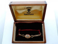 Антикварные золотые наручные дамские часы с коробкой "Tavannes"