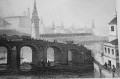 Антикварная гравюра 19 века "Большой каменный мост"