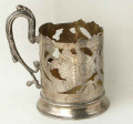 Подстаканник Павлины серебро