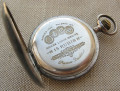 Карманные часы, Скачки, CHABLONEN WATCH, серебро 800 проба, чернь, позолота, механизм уровня Прима. 98.1 грамма, 52мм. Начало 20 века.