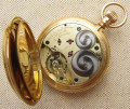 Карманные часы, Lange & Sohne, 1й класс, золото 750 проба, охотничий корпус, Германия, 127.3 грамма, 54.5мм. 1885-1890гг.