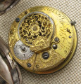 Часы карманные диаметр  47.5 мм серебро 925проба Англия Лондон Wm King 1806г. 80 грамм. Спешат.