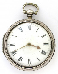 Часы карманные диаметр  55 мм серебро 925проба Англия Лондон Tho. Hume 1820г. 120 грамм.