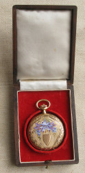 Карманные часы, Эмаль, Модерн, Borel Fils & Cie. 56 проба, Швейцария, начало 20 века. 77 грамм, 51мм.