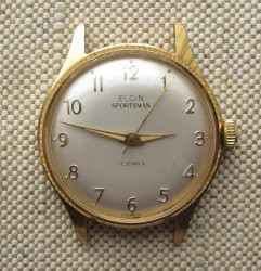 Часы наручные ELGIN SPORTSMAN , позолота. 33мм.