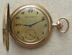 Карманные часы, IWC, золото 585 проба, 98.7 грамма, 52.8 мм. Швейцария, 1914г. PROBUS SCAFUSIA.