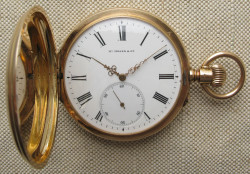 Карманные часы, H. MOSER & Cie., золото 56 проба, 132.5 грамма, 58мм.  Качество Моле. Начало 20 века.