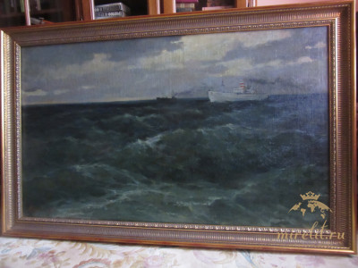 Антикварная картина "Море"