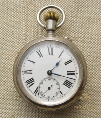 Карманные часы, Хронограф, двухсторонний, гоночный, 1890е гг., 103 грамма, 50мм, 21мм толщина.