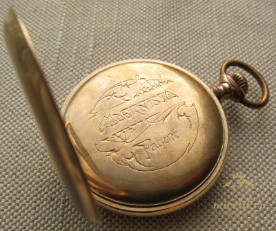 Modernista Швейцария для Cigarillos Excelsior в Аргентине, 1910е гг. , Карманные часы, 50мм, цифровая индексация часа, ретроградная минутная стрелка .