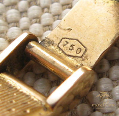 Часы дамские, EBERHARD, Швейцария, золото 750 проба, 24.36 грамма, 15мм, 170мм.
