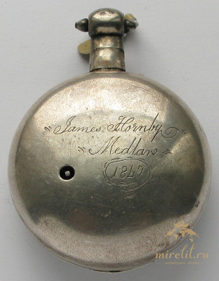 Карманные Часы Англия 1837г. POULTON Robert Simpson серебро 925проба цепь Гааля футляр 60мм