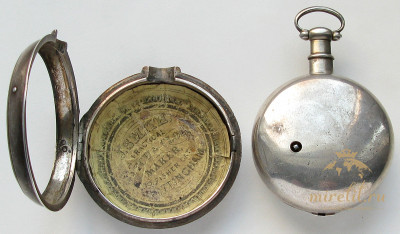 Карманные часы Англия Нотингем 1808г. NOTTINGHAM Jn Hallam цепь Гааля футляр 57мм идеальный ход