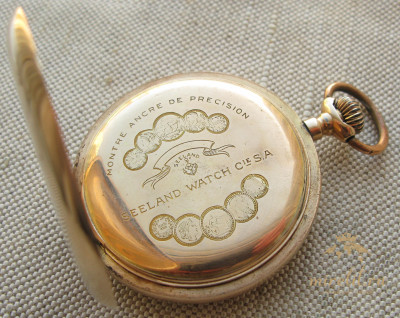 Карманные часы, SEELAND WATCH Co., золото 56 проба, 104.7грамма, 54мм. Швейцария 1910е гг. Идут несколько минут и останавливаются.