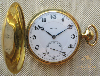 Карманные часы, ZENITH, Зенит, золото 750 проба, Швейцария, оригинальная коробка. 74.5 грамм 48.5мм.