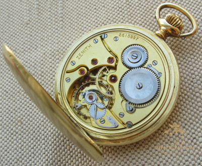 Карманные часы, ZENITH, Зенит, золото 750 проба, Швейцария, оригинальная коробка. 74.5 грамм 48.5мм.