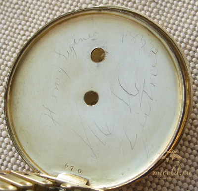 Карманные часы, HENRICK ROBERT, Швейцария, Женева, золото 750 проба, 63.6 грамма, 46мм. 1830Е гг.