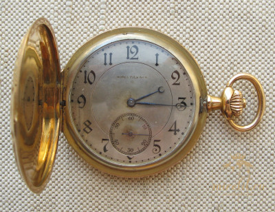Карманные часы, Эмаль, Модерн, Borel Fils & Cie. 56 проба, Швейцария, начало 20 века. 77 грамм, 51мм.
