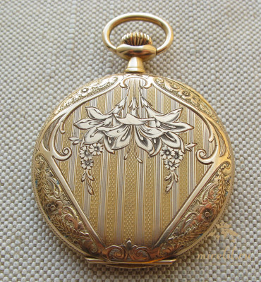 Карманные часы, Эмаль, Модерн, Borel Fils & Cie. 56 проба, Швейцария, начало 20 века. 77 грамм, 51мм.