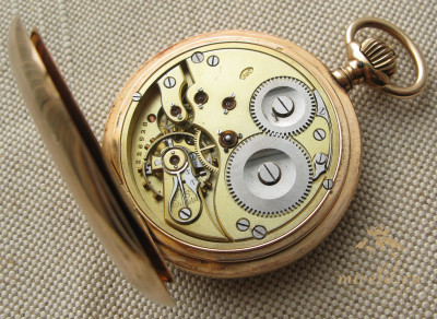 Карманные часы массивные, IWC, JWC, золото 56проба, 53.5мм, 118.3 грамма, 1899г., магазин J. RAUSCHENBACH.