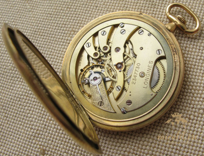 Часы карманные, LONGINES, 1914г., калибр 18.90М,золото 750 проба, 88.9 грамма, 50мм.