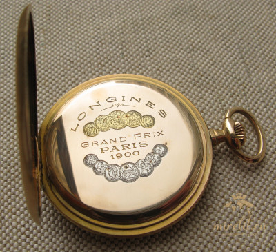 Часы карманные, LONGINES, 1905г., калибр 18.89, золото 585 проба, 54.3 грамма, 48мм.