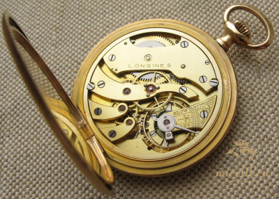 Часы карманные, LONGINES, 1905г., калибр 18.89, золото 585 проба, 54.3 грамма, 48мм.