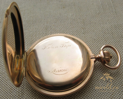 Карманные часы, Павел Буре, золото 56 проба, 124.5 грамма, 53.5мм, 1907-1908гг.