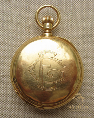 Карманные часы, Lange & Sohne, 1й класс, золото 750 проба, охотничий корпус, Германия, 127.3 грамма, 54.5мм. 1885-1890гг.