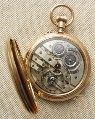 Карманные часы, H. MOSER & Cie., золото 56 проба, 132.5 грамма, 58мм. Качество Моле. Начало 20 века.