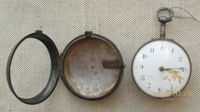 Часы карманные диаметр 57 мм серебро 925 проба Англия Лондон Bannister 1813г.