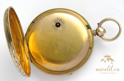 Часы карманные диаметр 53 мм золото 375проба Англия механизм Лондон John Anderson 1854г. 107.2 грамма.