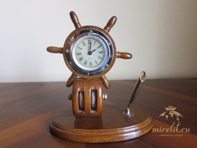 Часы-письменный прибор на морскую тему